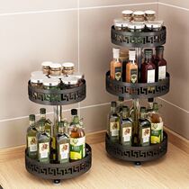 Kitchen corner seasoning rack revolving corner countertop condiment oil salt sauce vinegar bottle storage shelf