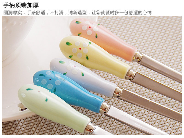 Sáng tạo cà phê khuấy thìa gốm xử lý thìa cà phê sữa muỗng thép không gỉ - Cà phê bình pha cà phê moka điện