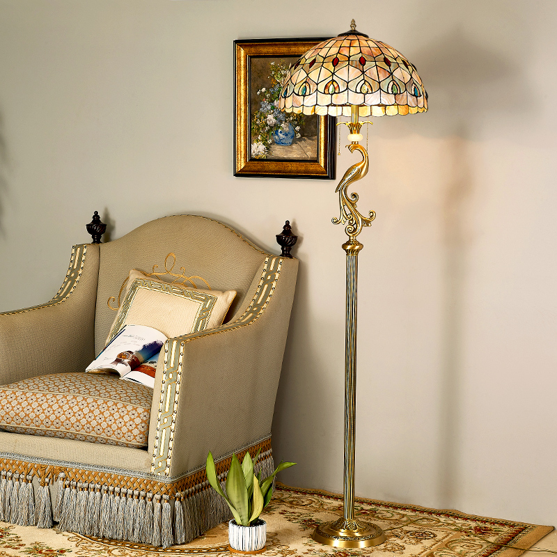 Floor Lamp American Retro Bedroom Art Shell All-Copper European Sofa Lamp Floor Lamp Living Room Decorative Ornaments Floor Lamp American Retro Bedroom Art Shell All-Copper European Sofa Lamp Floor Lamp Living Room Decorative Ornaments