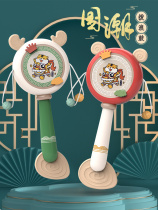 Keyobi official baby rattle baby hand drum Chinese style chewable hand rattle soothing grinder