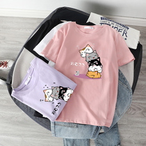 Soft girl clothes female harajuku Japanese cute cartoon T-shirt half-sleeved top 2020 summer new ins retro short-sleeved