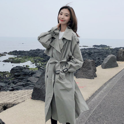 流行风衣女2018春秋季新款韩版休闲时尚中长