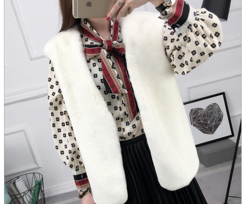 Jenny Filman Hained 2018 thu đông giả lông nữ ngắn vest lông thú vest nữ lông thú hoang dã áo khoác lót lông nam