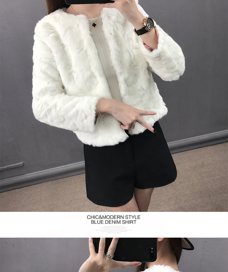 Jenny Filman 2018 mùa thu và mùa đông Haining chống mùa điều trị áo khoác lông nữ đoạn ngắn giả 獭 thỏ tóc giải phóng mặt bằng áo khoác lông zara