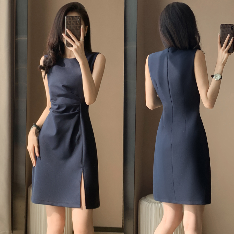 Sleeveless Dress for Women, Summer, Professional Style, Suitable for Commuting, Petite, Slim Fit, High-End Feel, Can Be Paired with a Suit, Inner Vest Dress