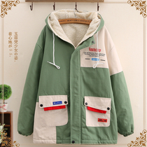 AC promotion Junior High School High School students cotton coat winter cashmere thickened jacket medium long warm womens clothing
