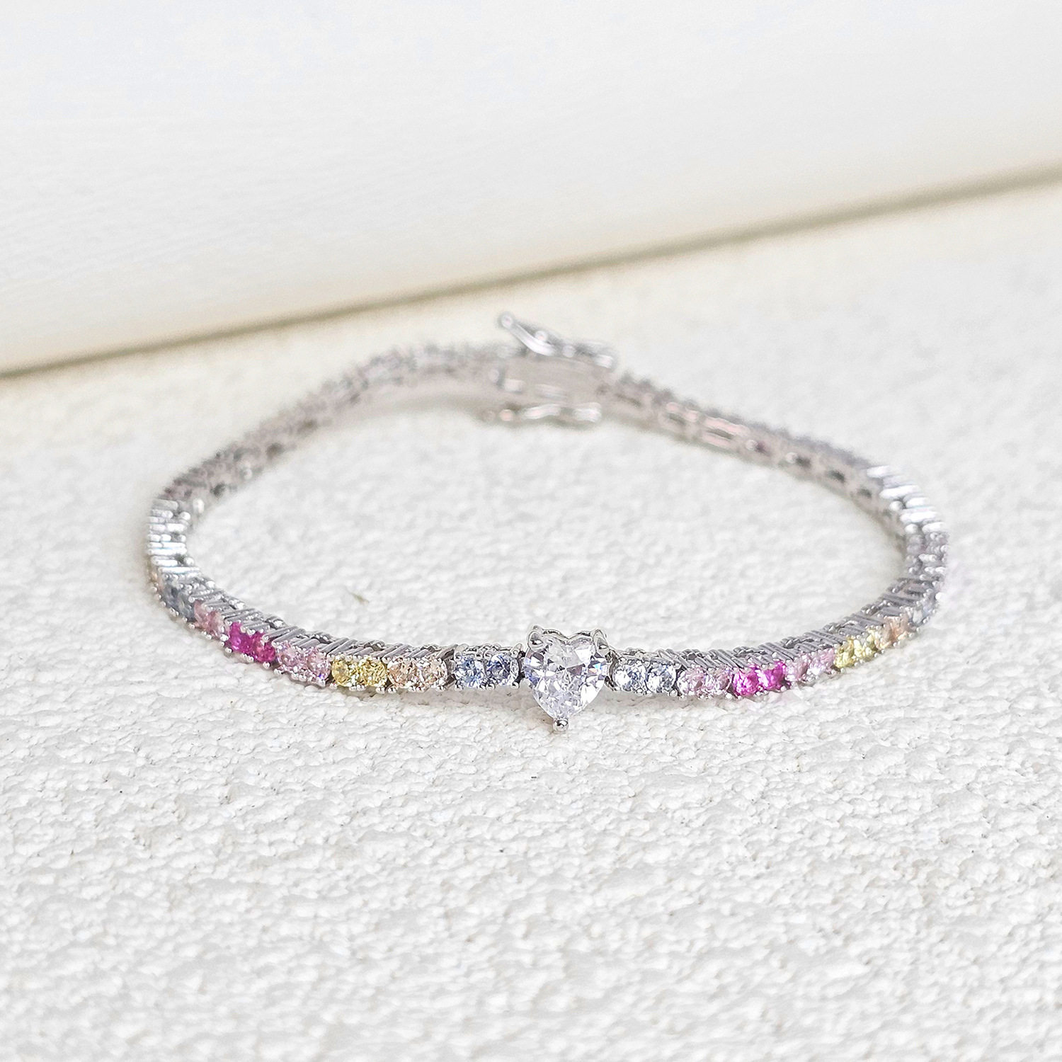 gold plated zircon bracelet – star & heart design fashion jewelry