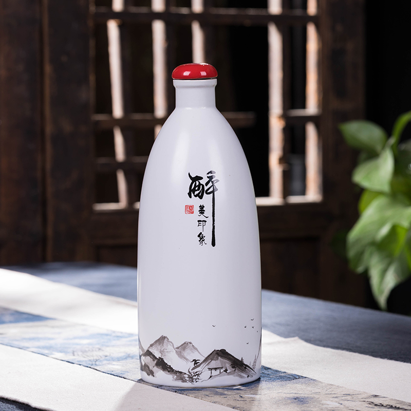 Jingdezhen ceramic bottle is empty bottles of 1 kg pack antique home decoration seal wine jar jar liquor