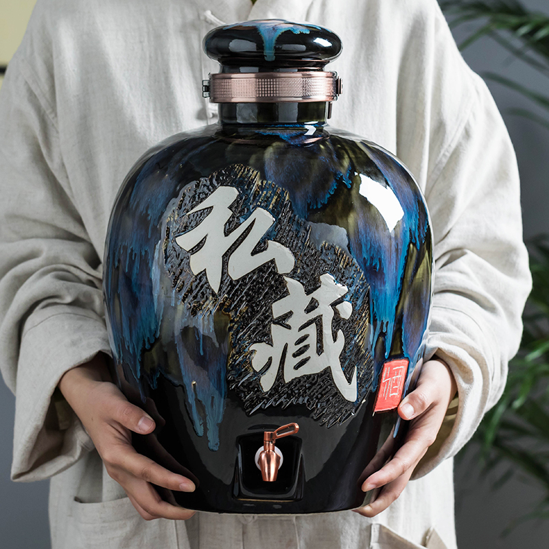 Jingdezhen ceramic jars it 10 jins of 50 pounds to antique mercifully wine household seal gap aged wine jars