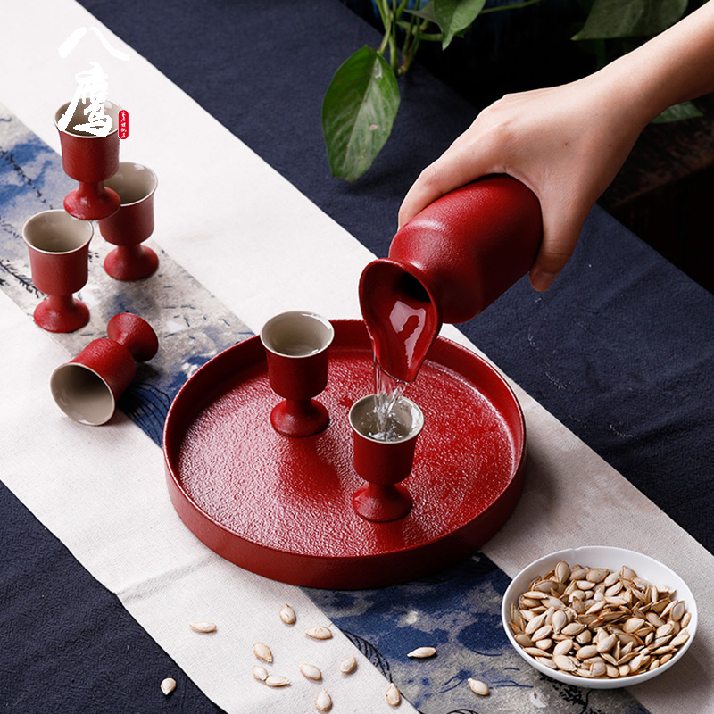 Ceramic wine suit household archaize hip creative points wine wine and liquor rice wine drinking a cup of Chinese style a small handleless wine cup