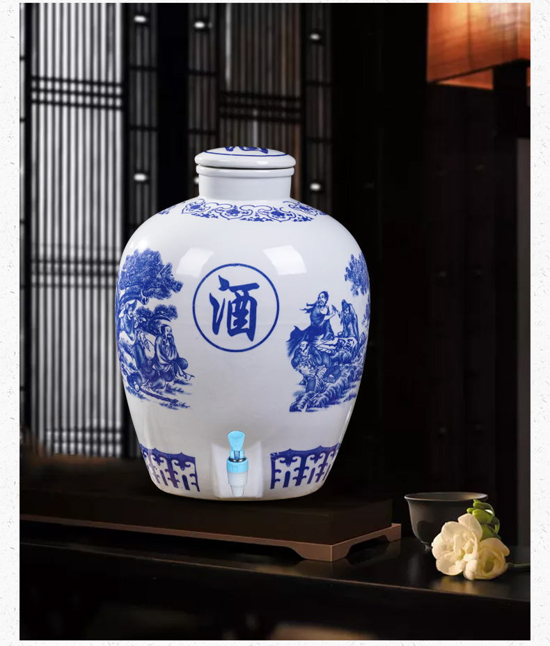 Jingdezhen ceramic wine jar household special soil wine mercifully wine jars 10/50 kg cylinder aged liquor bottles