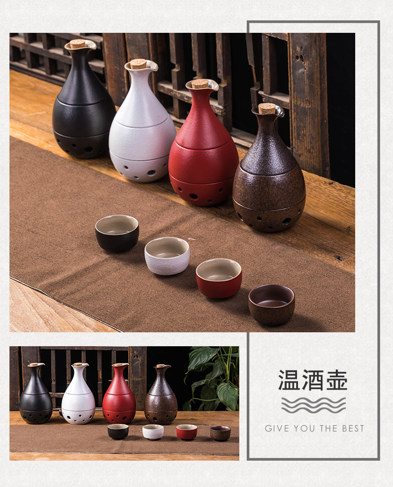 Domestic wine and rice wine wine suits for liquor wine temperature hot hip Japanese wine glass ceramic cook a small handleless wine cup