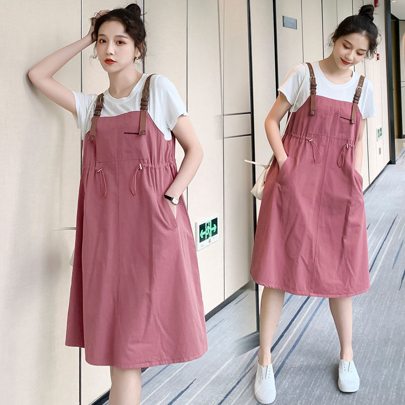 Anti-radiation maternity dress summer pregnancy clothes silver fiber inner wear apron fashion outer wear fake two-piece dress