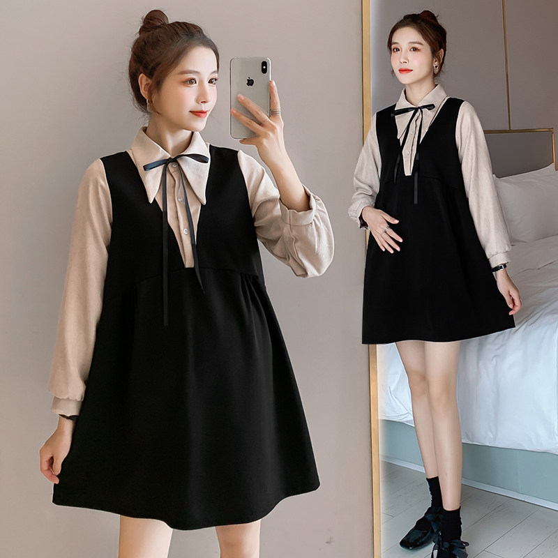 Anti-radiation maternity dress spring pregnancy clothes work silver fiber apron wear fashion fake two-piece dress