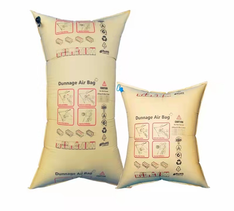 air bag container anti-fall anti-collision airbag container inflatable bag container compartment space filled kraft paper bag