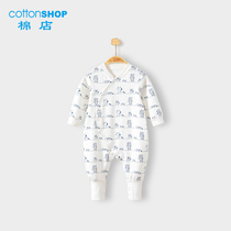 Cotton shop baby jumpsuit autumn and winter cotton cute long-sleeved climbing clothes Baby coat pajamas Baby autumn clothes