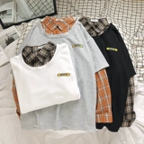 Демисезонный комплект, рубашка, мужская трендовая толстовка, лонгслив, имитация рубашки, оверсайз, большой размер