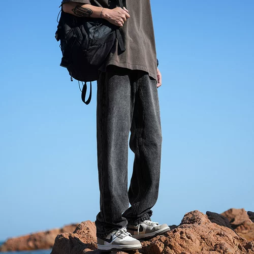 Летние джинсы, повседневные брюки, в американском стиле, свободный прямой крой