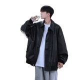 Мужская летняя трендовая куртка для черной кожи для отдыха, изысканный стиль, оверсайз