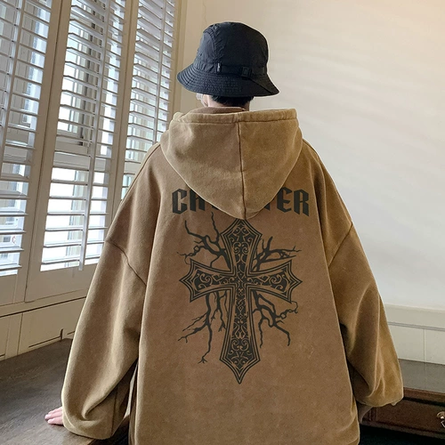 Кофейная спортивная летняя куртка с капюшоном, оверсайз, размер