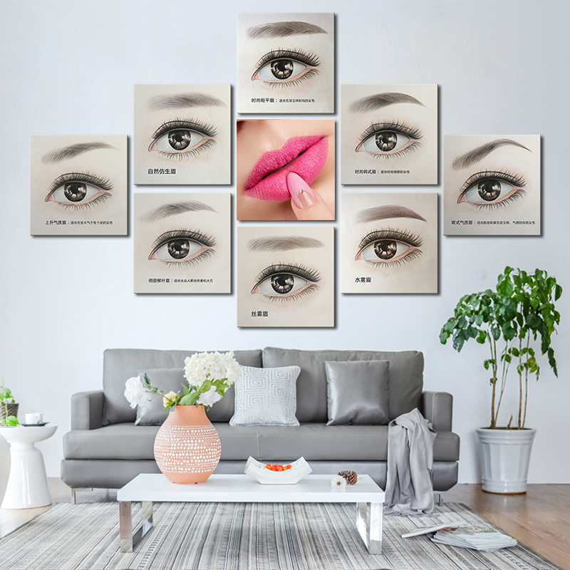 Korean semi-permanent hanging thrush eye painting Decorative painting pattern embroidery Nail eyelash wall poster beauty salon stickers