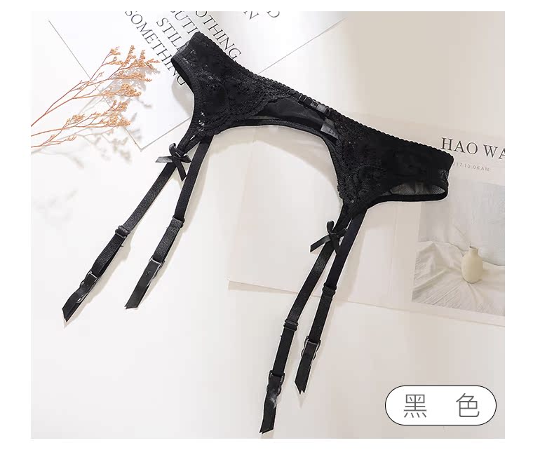 Châu Âu và Mỹ gợi cảm trong suốt thêu ren nữ garter set với vớ phối cảnh vui vẻ kích thước lớn màu đen cám dỗ - Nịt Tất quần tất nịt chân