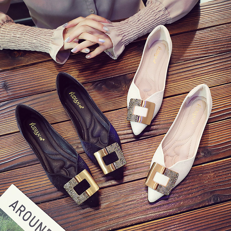 Pointed-toe single shoes women's all-match 2022 new summer shoes shallow mouth temperament soft bottom fairy gentle flat scoop shoes