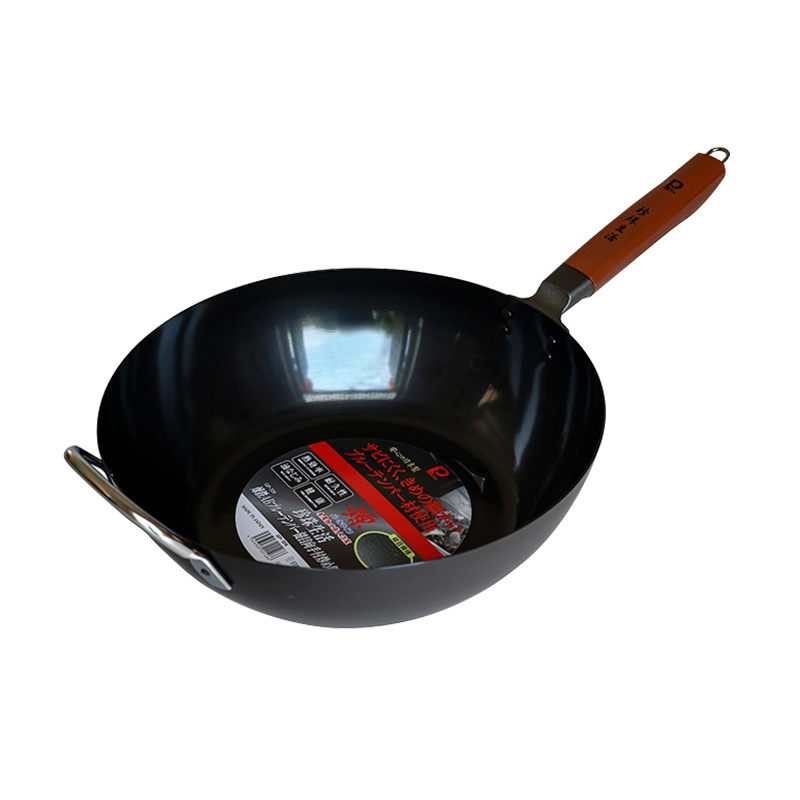 Pearl Life Japan Imports No Coating Iron Pan Easy To Stick Pan Flat Bottom Pan With Ear Frying Pan Deep Type Frying Pan