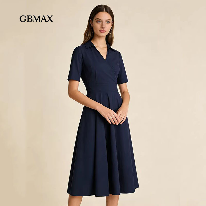 Gbmax Italian Big-Name Celebrity Style French Commuter Elegant Dress Women's Mid-Length Hepburn Style A-Line Skirt