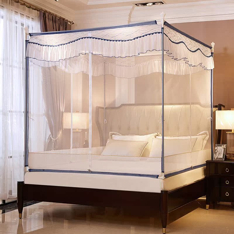 Mosquito net anti-fall children's yurt new bed curtain one-piece bracket rod thickened household removable and washable zipper