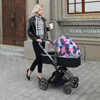 Простая сверхлегкая портативная складная маленькая детская коляска с сидением с зонтиком, можно сидеть и лежать, амортизация