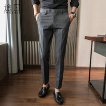 Mens spring falling feeling pants new Korean slim foot trousers trendo men Business Leisure work suit pants