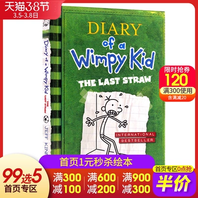 Anh gốc Diary of a Wimpy Kid # 3 The Last Straw diễn viên trẻ nhật ký nhật ký bằng tiếng Anh trẻ em khóc sách câu chuyện gói hình ảnh trong truyện tranh văn học thiếu nhi tiếng Anh Đồ chơi giáo dục
