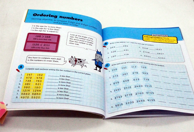 Nguyên bản tiếng Anh Vàng Stars Math Hỗ trợ học tập học toán viện trợ giảng dạy cho trẻ em 7-9 tuổi học tiếng Anh học tiếng Anh