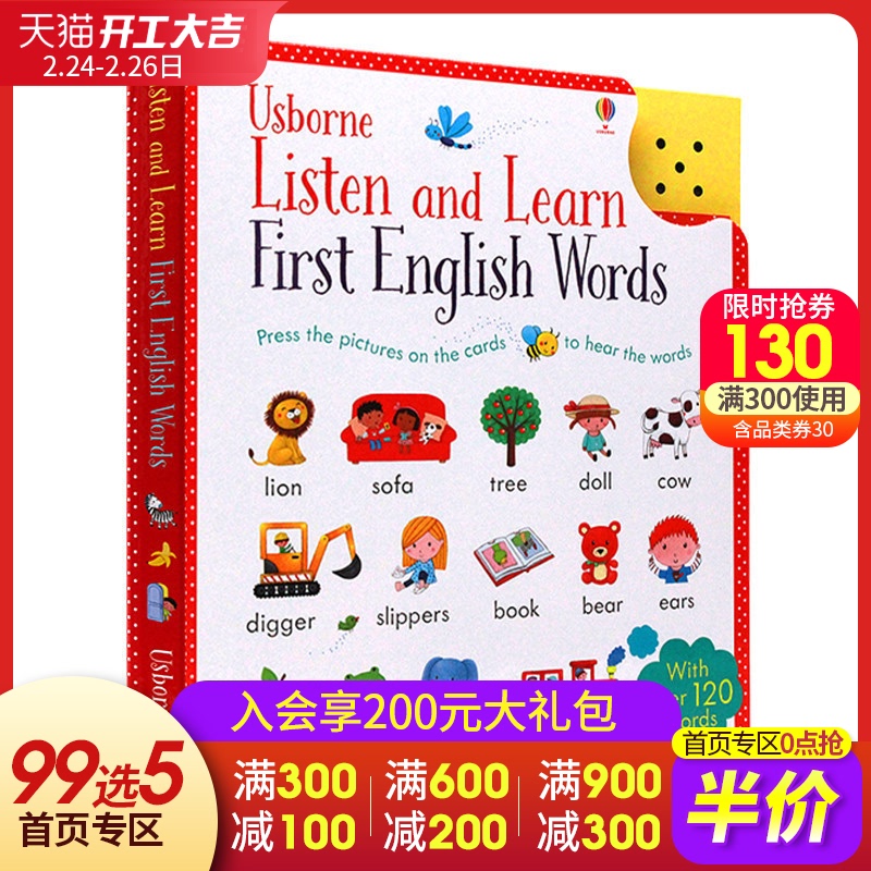 English truyện tranh gốc có thể chạm nghe thẻ từ tiếng Anh Nghe và Learn English Words Infant Trẻ em Giác Ngộ cuốn sách nhận thức sách giáo khoa giáo dục ban đầu chỉ đọc sách audio Usborne