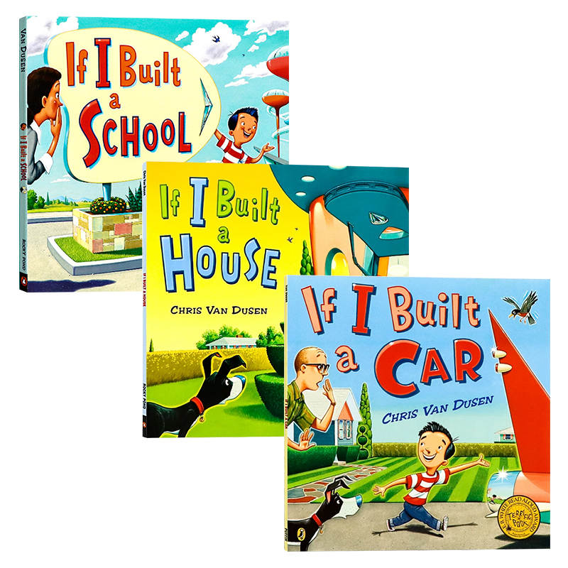 Imagination and Creativity Picture Books 3 Volumes if I Built a Car House School if I Were an Architect/School/Car Designer Original English Picture Book English Enlightenment Illustrated Storybook Imagination and Creativity Picture Books 3 Volumes if I Built a Car House School if I Were an Architect/School/Car Designer Original English Picture Book English Enlightenment Illustrated Storybook