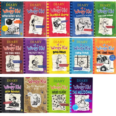14 đứa trẻ diễn viên nhật ký bộ tiếng Anh ban đầu truyện tranh chương sách Diary of a Wimpy Kid 1-14 + làm điều đó tự khóc bạn gói nhật ký cuộc khủng hoảng Wrecking bóng Đồ chơi giáo dục