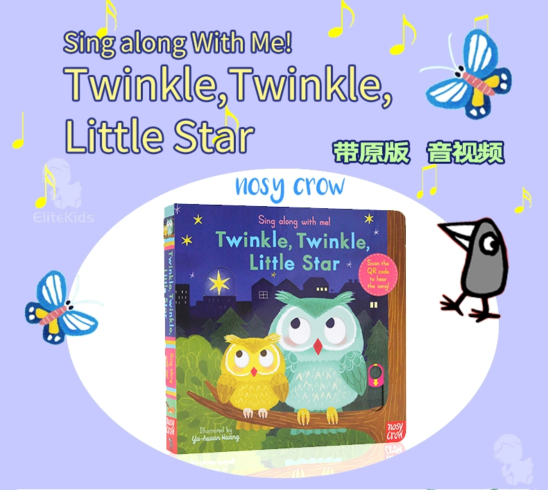 sách tiếng Anh gốc bức tranh Hát Cùng với các cơ quan Me Twinkle Twinkle Little Star Nursery Rhymes đang hoạt động tại châu Âu và Mỹ cổ điển cuốn sách bìa cứng ngộ đọc vườn ươm vần Twinkle Little Star phiên bản mới