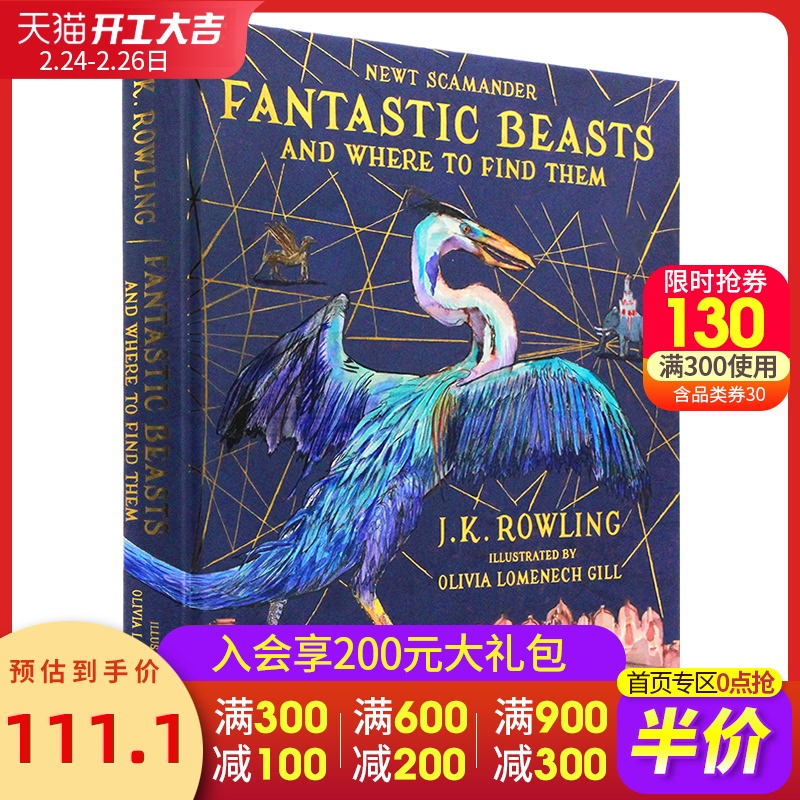 Fantastic Beasts và ở đâu phiên bản tiếng Anh gốc của hình minh họa tuyệt vời Beasts và ở đâu để Tìm Them minh họa tinh tế Illustrated bản J.K. Rowling bìa cứng phiên bản