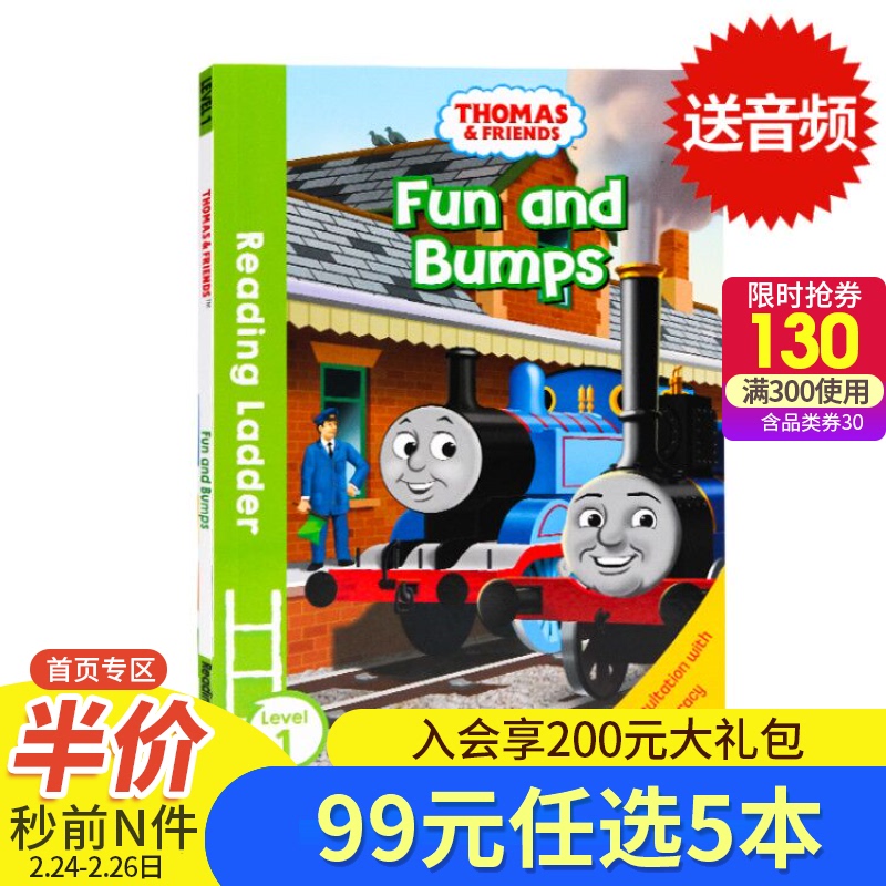 Thomas và bạn bè Thomas and Friends Fun và những va chạm entry-level tiếng Anh lớp ban đầu khi đọc tiếng Anh Reading Ladder Cấp truyện tranh 1 câu chuyện hình dung cuốn sách cho trẻ em 3-6 tuổi