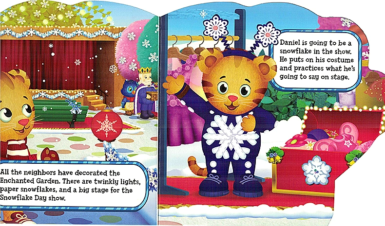 Snowflake ngày Lễ hội tuyết loạt Daniel Tiger Daniel hổ gốc tiếng Anh truyện tranh cho trẻ em giác ngộ truyện tranh tông tương tác cha-con truyện tranh chủ đề tiếng Anh Giáng