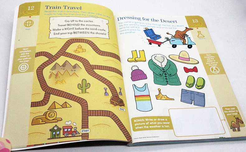 Summer Brain Quest: Giữa các lớp K & 1 Brain Workbook nhiệm vụ ban đầu mùa hè tiếng Anh mầm non đến từng đoạt giải thưởng lớp một loạt các bài tập cựu học Mỹ