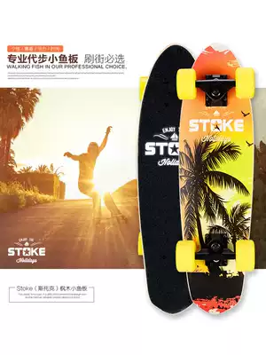 STOKE fish Board beginner professional skateboard size fish Board men and women teenagers four wheel Brush Street land surfboard