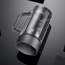 德国索高高档双层带把盖玻璃水杯