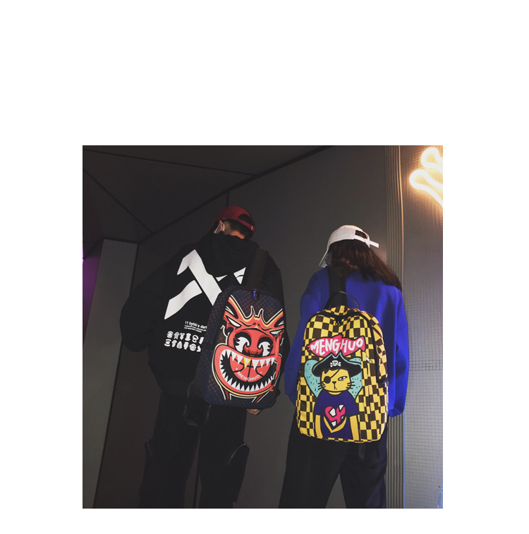 Phiên bản tiếng Hàn của Harajuku ins super fire ba lô nữ đường phố hip hop mát mẻ ba lô nam học sinh trường trung học - Ba lô cặp trẻ em