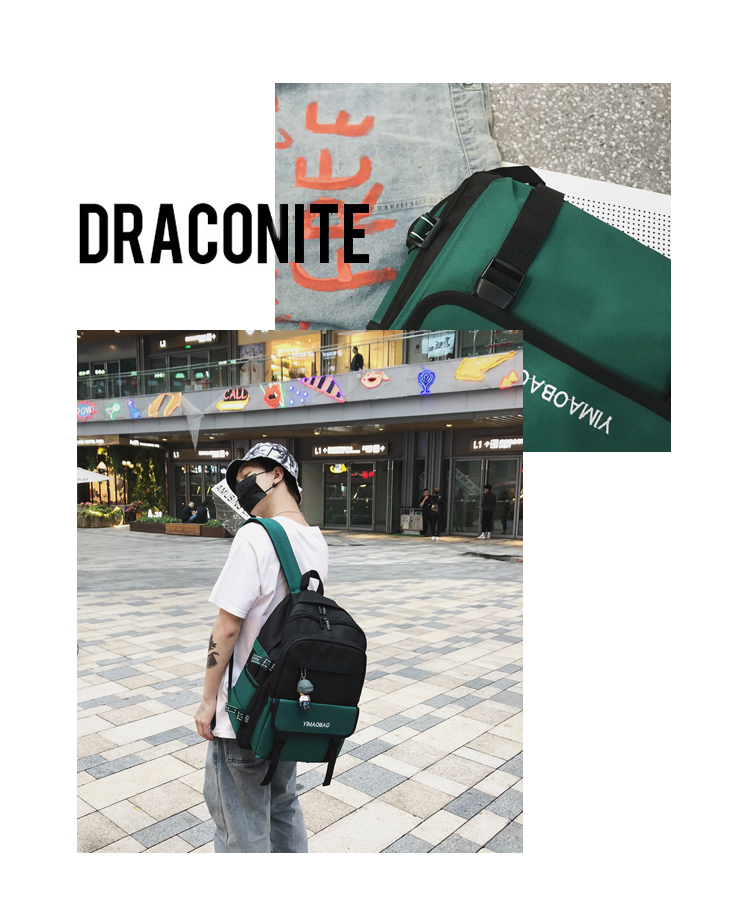 Ba lô nam xu hướng thời trang Ba lô Phiên bản Hàn Quốc của học sinh trung học phổ thông Harajuku thủy triều thương hiệu túi lớn học sinh nữ - Ba lô balo đeo chéo nam