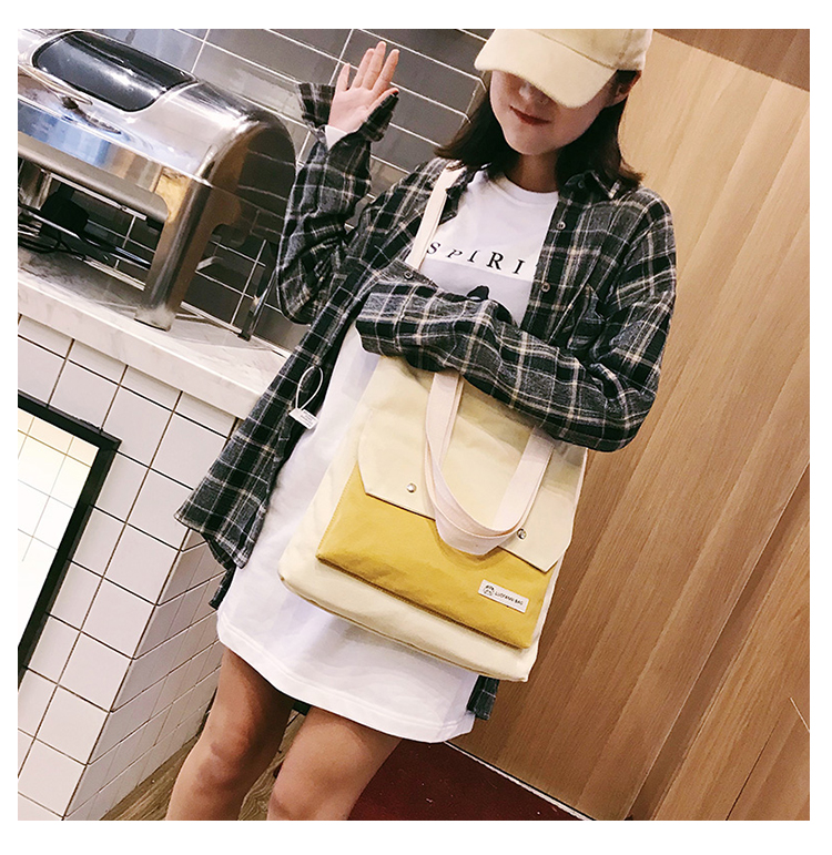 Túi vải nữ phiên bản tiếng Hàn của túi đeo vai ulzzang của nữ sinh viên nữ túi mua sắm dung lượng lớn Túi Sen Messenger - Túi xách nữ tui xach nu