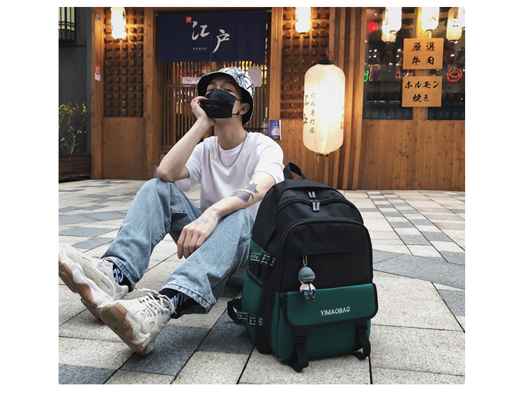 Ba lô nam xu hướng thời trang Ba lô Phiên bản Hàn Quốc của học sinh trung học phổ thông Harajuku thủy triều thương hiệu túi lớn học sinh nữ - Ba lô balo đeo chéo nam