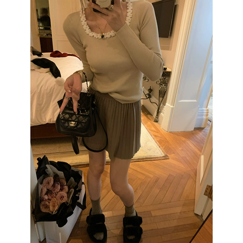 Трикотажный приятный телу свитер из жемчуга, с вышивкой, три цвета