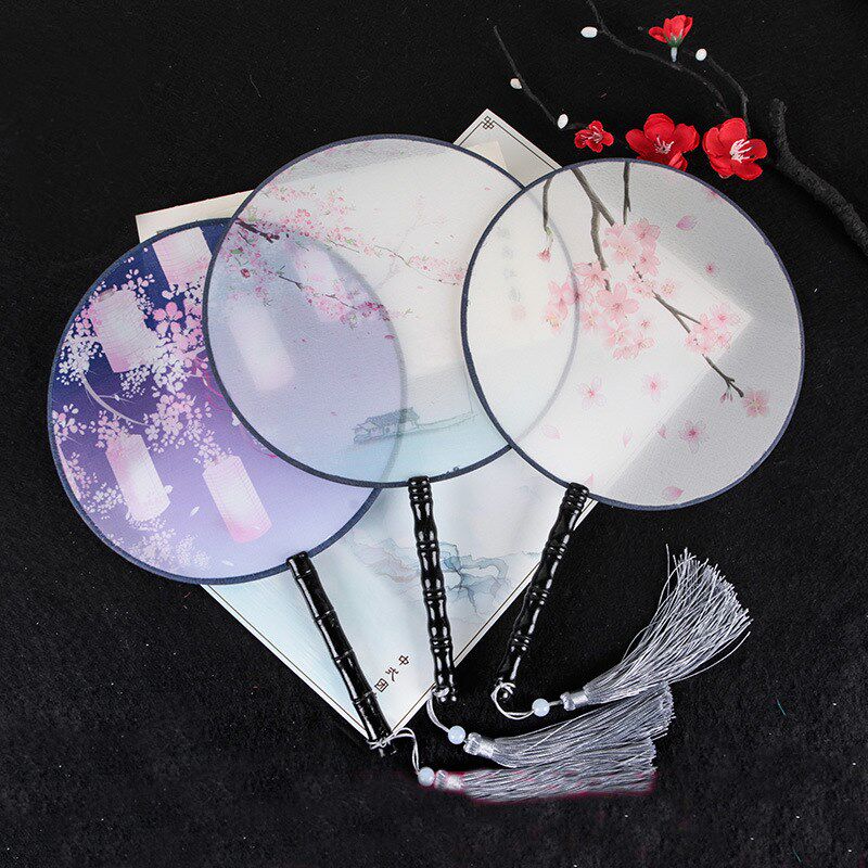 Happy Bara Children Han clothing Antique Girls Antique Fan Double-sided Double-sided Dance Fan China Classical Fan Table